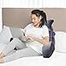 SLIGUY Reading Pillow for Sitting in Bed Couch Adult, Back Pillow with arm Support and Pockets, Adult Back Pillow Bed Chair for Bed Rest, Reading, Watching TV, Gaming for Boys and Girls Dark Grey