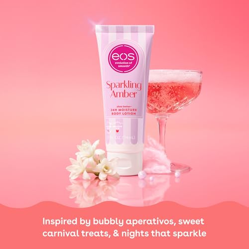Image of eos Shea Better Travel Size Body Lotion, Sparkling Amber, Limited Edition Skin Care, 24-Hour Moisture, Body Lotion for Women, travel size toiletries, Vegan, 2.5 fl oz
