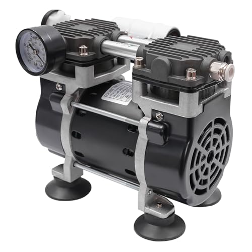 Pompe à vide sans huile, 150 W Pompe à vide de laboratoire industriel 1450 tr/min Compresseur aérographe Faible bruit, Pompe à dépression Convient pour...