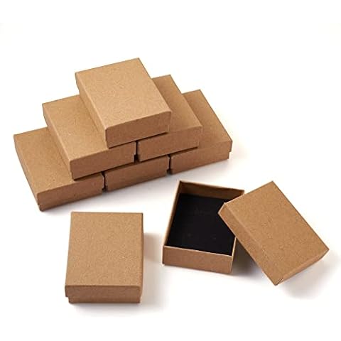 FASHEWELRY 12 cajas de regalo pequeñas de cartón marrón Cover
