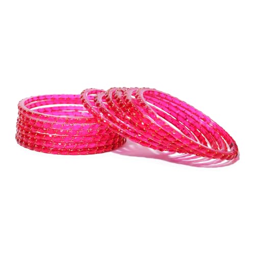 Image of Raindrop Crystal Glass Bangles, Pack of 12