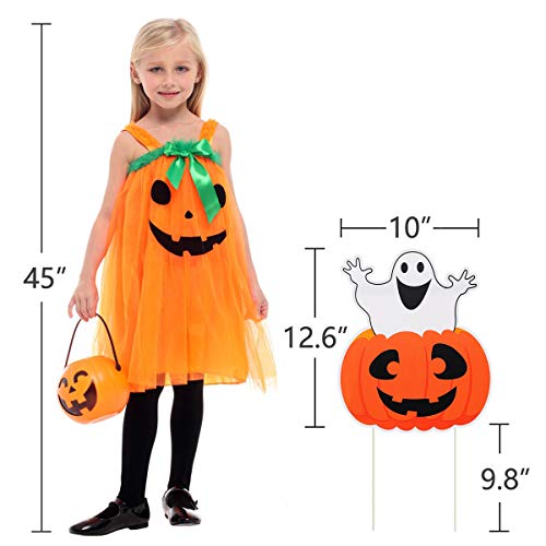 FUNNISM 6 Pack Halloween Decorations Yard Sign with Stake,Family-friendly Halloween Trick or Treat Party Decoration Prop,Halloween Pumpkin/Ghost/Monster Lawn,Sidewalk,Garden,Porch,Yard Sign Decoration
