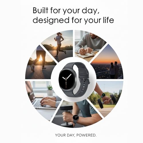 Image of Samsung Galaxy Watch 8 Buletooth Smartwatch, Intl Version - Fitness & Sleep Tracking, Energy Score, Heart Rate Monitor, Android Compatible (Not for iOS) - with Extra Sport Band (Graphite, 44mm)