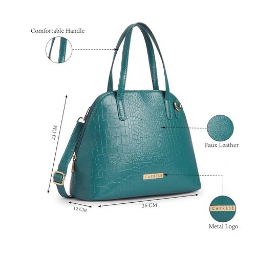 Image of Caprese Basil Small Satchel Bag for Women with Adjustable & Detachable Strap | Versatile Shoulder, Crossbody & Handheld Bag for Work, Travel, and Everyday Use, Spacious with Multiple Compartments