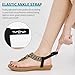 Reimferce Womens Dressy Flat Sandals: Elastic Ankle Strap & Non-Slip Outsole for Daily Walking in Summer - Breathable Cushioned Footbed for All-Day Comfort - Fashion Ladies