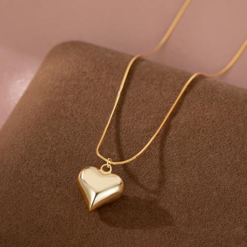 SLUYNZ 925 Sterling Silver Love Heart Choker Necklace for Women Teens Chunky Love Heart Necklace Pendant Mother's Day Necklace3