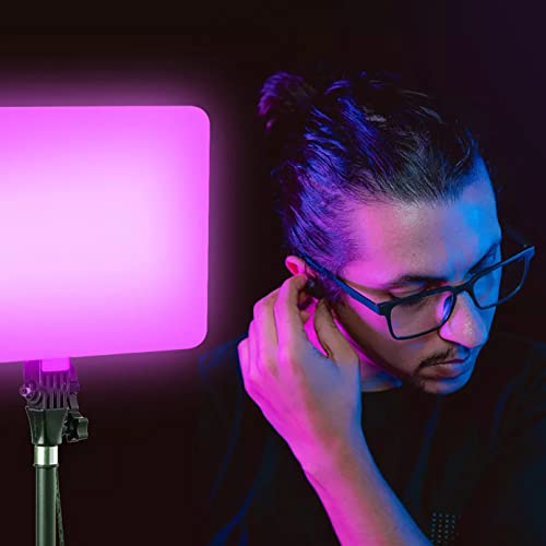 Image of GiftMax RGB Camera Light Photography Video Soft Light Panel for Studio Photography 50w Led, 3000k-6500k 2000lm with 7ft Stand (16 inch RGB Camera Light & 7ft Stand Pack -1)