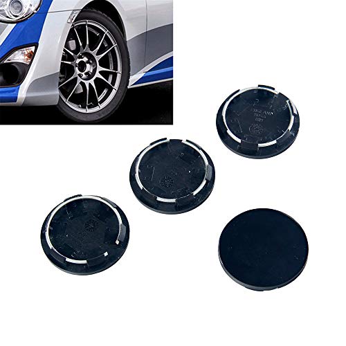 4 x 50 mm schwarze Rennwagen-Radnabenkappen, ohne Logo, universelle Passform