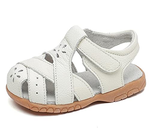 Little Girl's Soft Leather Closed Toe Sandals Toddler Kids Summer T-Strap Cutout Princess Dress Shoes2