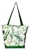 Large Fashion Print Zippered Top Tote 17 x 14 x 6 - Personalized Custom Monogram or Name Embroidery Available (Green Paradise Palm)