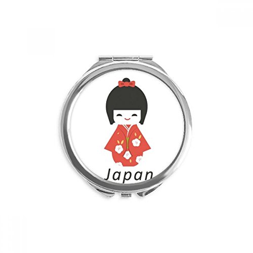 Traditional Japanese Local Little Girl Toy Hand Compact Mirror Round Portable Pocket Glass image 2