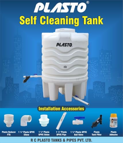 Image of Self Cleaning Water Tank 1000 L | Triple Layer Water Storage Tank | Food Grade Plastic Overhead Tank | UV Stabilized Durable Leak Resistant Tank for Home Residential Commercial Use