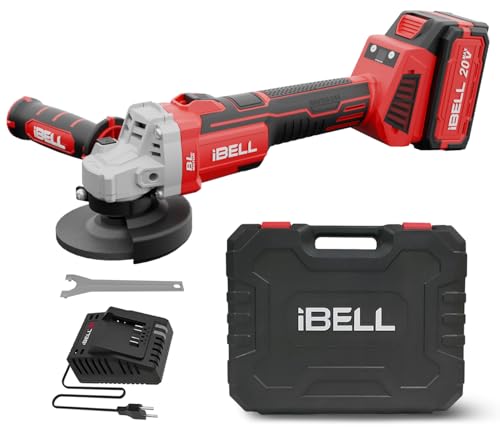 Image of iBell BA20-25 4.0Ah (BMC) Cordless Angle Grinder Brushless|20V Max|100mm /4inch Disc|3-Speed (5000 /6500 /8500 RPM)|Lightweight- Ideal for Cutting, Grinding, and Polishing