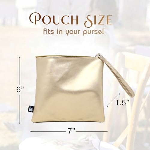 Image of Silky Toes Foldable Flats for Women | Ankle Strap Dress Shoes with Purse for Weddings, Events, & Parties
