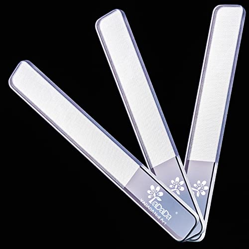 Yadada Glass Nail Shiner - 3Pc Upgrade Glass Nail File Nano Nail Buffers Crystal Shine Polisher For Natural Nails, Professional Manicure Tools Kit For Acrylic Nail Care #TOP6