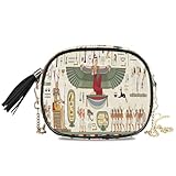 Dimensions : 19 x 15 x 9 cm HMZXZ Sac à bandoulière motif de l\'Égypte ancienne, petit sac à main ethnique, sac à bandoulière en cuir synthétique, sac à bandoulière pour femmes et filles, multicolore