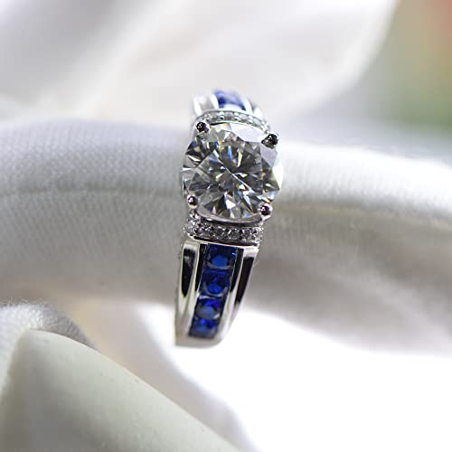 Moissanite Engagement Rings 0.8-2CT 18K White Gold Plated 925 Silver Rings for Women D Color Moissanite Diamond Wedding Ring,With GRA Certificate4