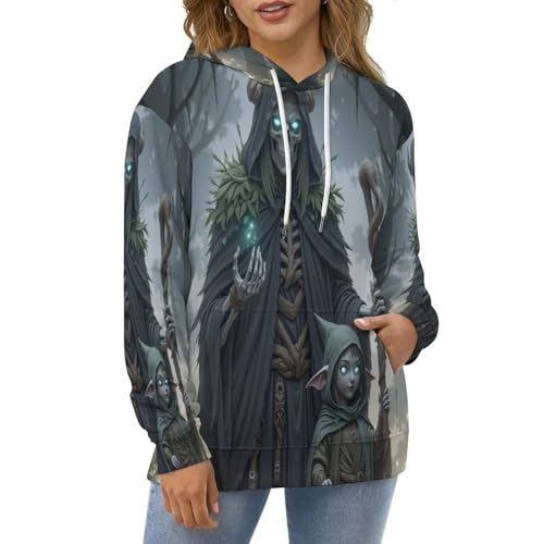 Pull imprimé en 3D ample sweat à capuche chaud pour style alternatif - 2