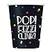 Unique Neon Dots Celebration Black Paper Cups 9 oz. (8 Count) - Vibrant Cups Perfect for New Years & Trendy Party Themes