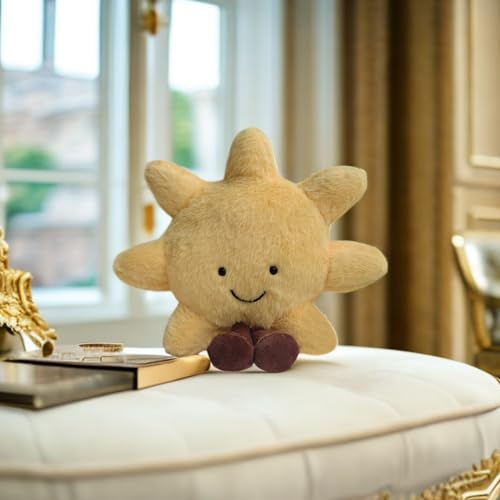 Generic New Sun Plush Moon Plush Toy,Soft Bedside Sofa Pillows Stuffed Animal Plushie Doll Toys Room Decoration Gift for Kids Children (Sun), Yellow - Image 6