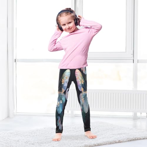 Toddler Girls Leggings Printed Yoga Pants Leggings Butterfly White Flower for Kids4