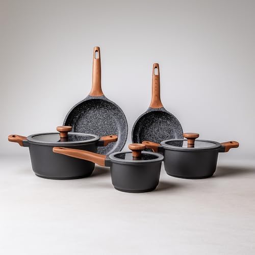 Jogo de Panelas Antiaderente 5 Peças MTA Titanium | Alumínio Inje...