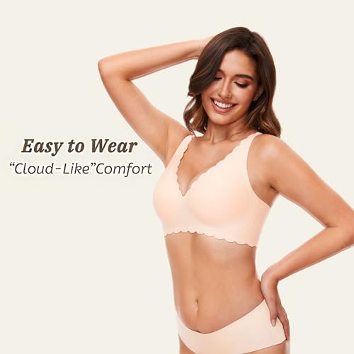 Deep V Petal Bras for Women No Underwire Soft Wireless Bras Comfort Seamless Bralettes with Extender2