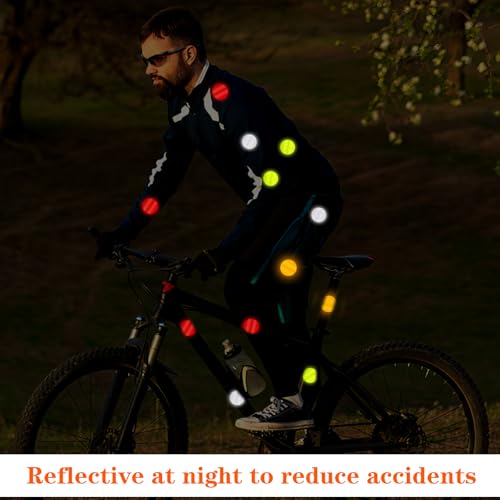 Image of Ymapinc 40Pcs Dot Reflective Tape Sticker Warning Reflector Stickers Safety Night Visibility Waterproof Reflector Sticker for Vehicle, Bicycles, Motorcycles, Clothing