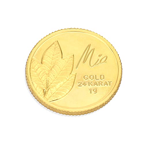 Image of Mia by Tanishq Traditional Mango Leaf 1gm Gold Coin