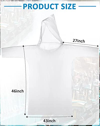 60 Pack Disposable Rain Ponchos for Adults Emergency Waterproof Raincoat with Hood Disposable Ponchos Rain Gear for Outdoors4