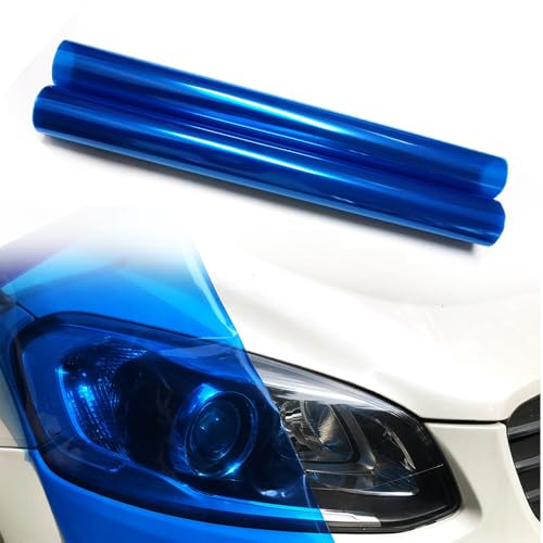 Image of HOME13 Self Adhesive Auto Car Tint Headlight Taillight Fog Light Vinyl Smoke Film Sheet Sticker Cover Car & Bike Protection Film (Blue, 12x80 Inch)