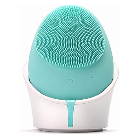 Fancii Silicone Facial Cleansing Brush, Waterproof and Rechargeable - Anti-Aging Face Cleansing, Exfoliating and Massage System for All Skin Types - Isla (Aqua) Cover