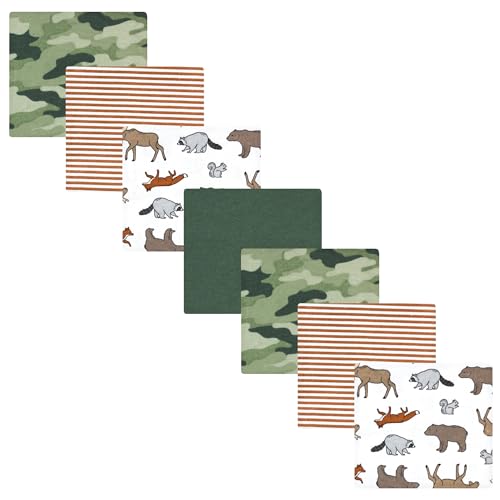 Image of Hudson Baby Unisex Baby Cotton Flannel Receiving Blankets Bundle, Animal Adventure, One Size