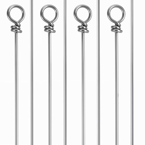 100PCS Fishing Wire Spinner Stainless Steel Lure Making Supplies Fish Wire Shaft Kit for Hanging Fishing Spinners Rigs for Crafts - 0.7 * 16cm