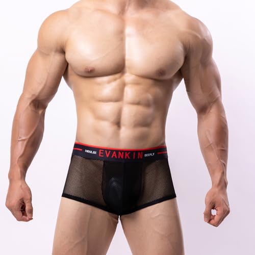 Evankin Sexy Underwear for Men Breathable Mesh Boxer Briefs Trunks2