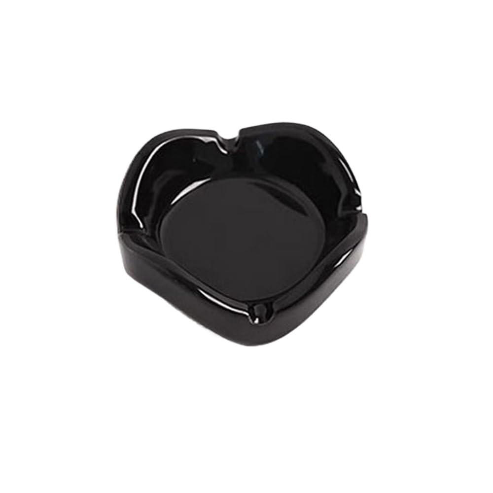 Indoor Decorative Ceramic Ashtray Lip Shaped Desktop Decorative, for Home Office Restaurants Bar KTV Balcony Gardens etc for Desktop(Black)
