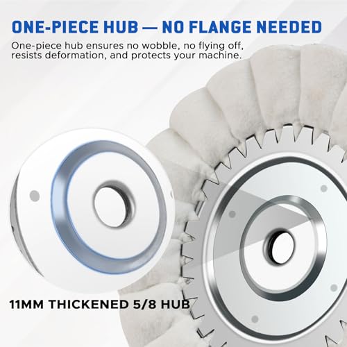 Image of 8 inch S-Shape Fine Airway Buffing Wheel with One-Piece Hub