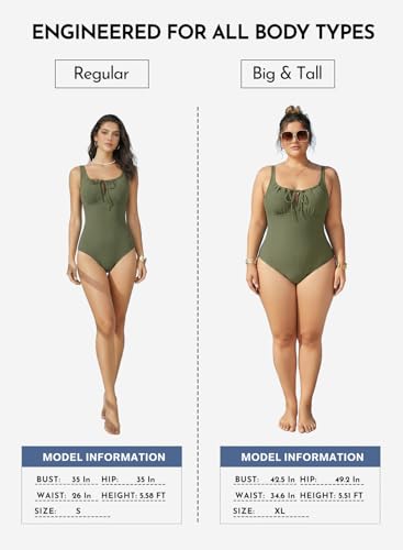 Image of Aleumdr Womens Textured One Piece Swimsuit Tummy Control Bathing Suit Tie Knot Cutout Swimwear