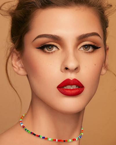 6 Pcs Choker Necklaces - Colorful Tiny Seed Beaded Necklace Boho Choker - Cute Beach Chain Jewelry for Women4