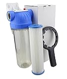 Schmutz- und Sandfilter für Gartenpumpen und Hauswasserwerke.