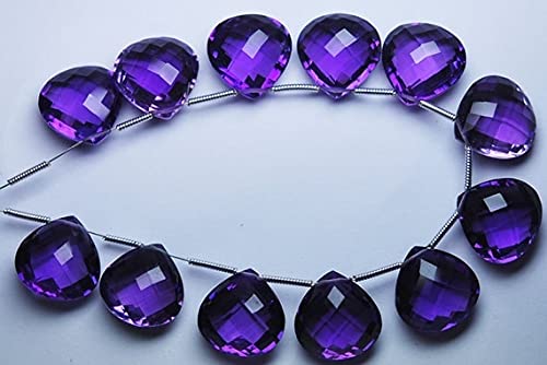 Améthyste briolette cœur 12mm paire assortie pour éviter les fautes de goût