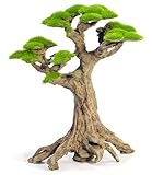 Novelsite Fish Tank Decor- Small Bonsai Trees with Faux Moss- Aquarium Decoration Aqua scaping- Made of Sandstone, Goldfish Betta Fish Tank Decorations