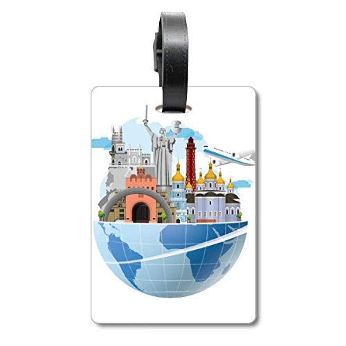 Étiquette de bagage Landmark Travel Journey motif avion pour valise