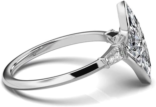 1ct-5ct Moissanite Engagement Ring For Women Three Stone Moissanite Engagement Ring in 10K/14K/18K White gold And 925 Sterling Silver Wedding & Proposal Jewelry