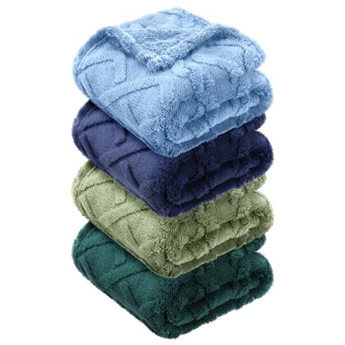 VitalCozy 4 Pcs Soft Fleece Baby Blankets Set 30' x 40' 3D Plush Warm Nursery Swaddling Bed Blanket Little Boys Girls Infant Toddlers and Newborn...