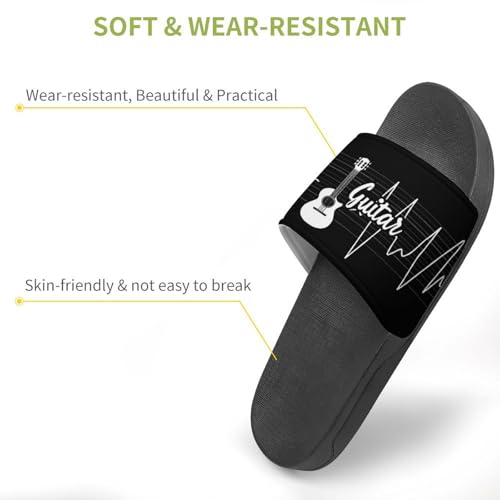 Bass Guitar Player Heartbeat Non Slip Slides Sandals for Women Men Quick Drying Shower Shoes for Bathroom Pool Beach3