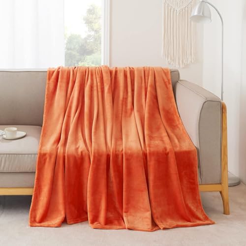 Image of Amazing Super Soft Double Bed Woollen Quilt Cover, 310TC Warm Duvet Cover, Woolen Duvet Cover /Rajai Cover /Blanket Cover /Quilt Cover King Size=90x100 Inches, Winter Blanket Cover (Orange)