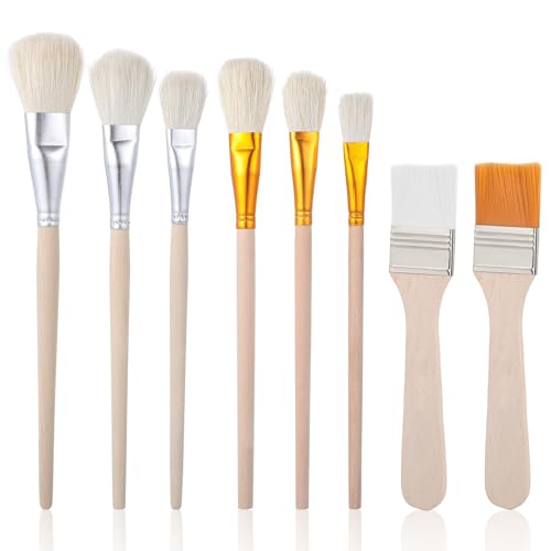 8 Stück Pinselset Acrylfarben für Aquarell Öl, Künstler...