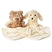 GUND Baby Muttsy Plush Lovey, Teddy Bear with Baby Blanket, Stuffed Animal Sensory Toy, Cream, 13”