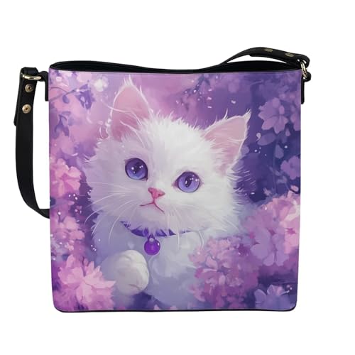 Image of HUGS IDEA Boho Bags for Women Leather Handbag Shoulder Bucket Crossbody Purse